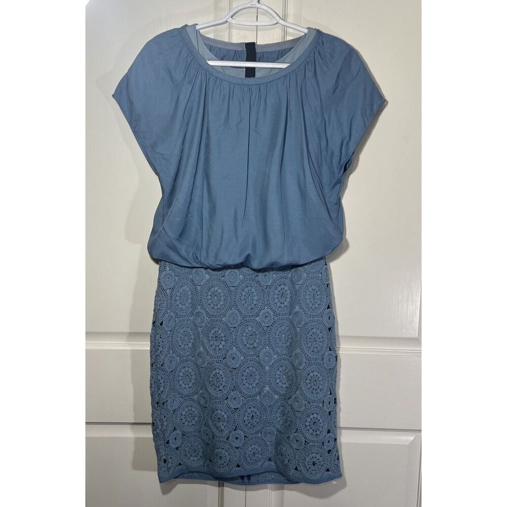 Hugo Boss Blue Dress Crocheted Short sleeve size 4